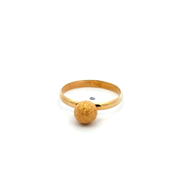 18K Gold Ring Ball s Size 5.75 - Picture 6 of 7